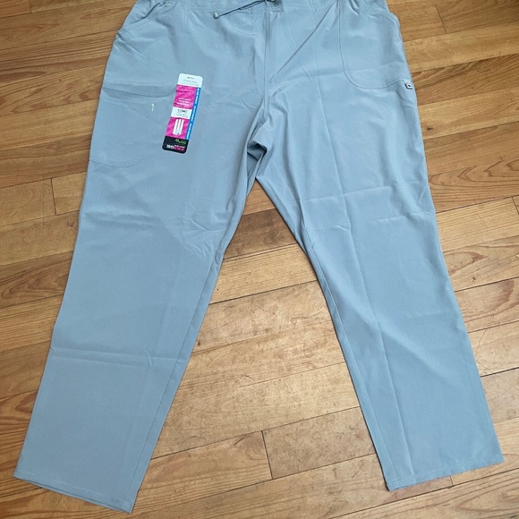 3xl 4 way stretch ash grey drawstring scrub pants new - Picture 1 of 5